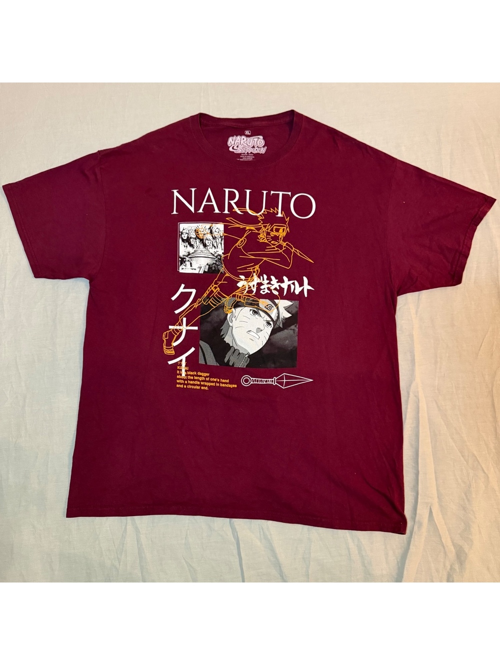 Naruto Shippuden Maroon Graphic T Shirt XL